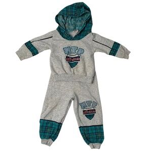 VTG 90s Y2K Camptown All Star MVP Plaid Sweats Set Boy’s Size 2T